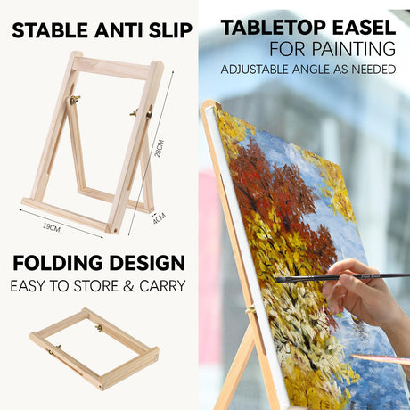 koseibal Acrylic Paint Set for Adults & Kids - 37PCS Painting Supplies Kit with 18 Colors Acrylic Paint, 8 Paint Brushes,6 Canvas Panels, Wooden Easel,Palette, Painting Pad, Cleaning Cup, Cloth koseibal