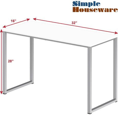 SHW Home Office 32-Inch Computer Desk, White SHW