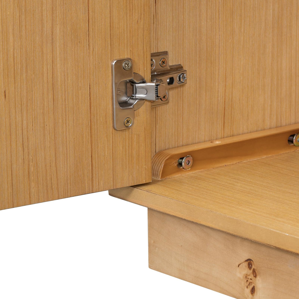 WILSHINE Buffet Sideboard with Storage Accent Cabinet, Wooden Credenzas Entryway Table with 3 Doors for Kitchen Living Room, Burly Wood Color, 54" WILSHINE