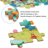 TOP BRIGHT 24 Piece Toddler Puzzles 3 Year Old - Wooden Jigsaw Puzzles for Kids Ages 4-8 - Forest Animals TOP BRIGHT