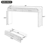 Quarte Retro Silhouette Console Table with Open Style and Two Top Drawers,Solid Wood Entryway Sofa Side Table for Hallway, Living Room,Entrance (Natural Wood Wash#1) - WoodArtSupply