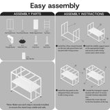 MEWSDEN Fish Tank Stand - 40 Gallon Heavy Duty Metal Aquarium Stand, Reptile & Turtle Breeder Tank Combo (White, 36.5"x18.5"x29.5") MEWSDEN