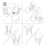 GREENAGE Cedar Roots Naturally Shaped Small Stool Side Table 12" x 13.5" x 17.4" in Height Natural Wood Live Edge End Table for Living Room Home Decor Wooden Plant Stand GREENAGE