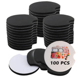 HEIHAK 100 PCS 2.75 Inch Sublimation Blank Car Coasters, Round Circular Opening Blank Sublimation Coasters, Heat Transfer Blank Sublimation Cup Coasters for DIY Craft Printing Thermal Sublimation HEIHAK