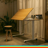 MEEDEN Height Adjustable Drafting Table - 31" to 52" Electric Drawing Desk with Large Side Board - 40 * 27" Tiltable Tabletop - Rolling Wheels - ES-6058-YM MEEDEN