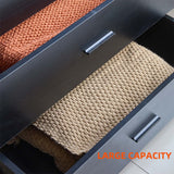 Yapai Modern 2 Door Wardrobe with 2 Drawers – Freestanding Bedroom Closet Organizer, Space-Saving Armoire Storage Cabinet, Black Finish yapaihome