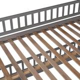 Harper & Bright Designs Bunk Bed with Slide, Full Over Full Low Bunk Bed with Fence & Ladder for Toddler Kids Girls Boys (Gray) Harper & Bright Designs