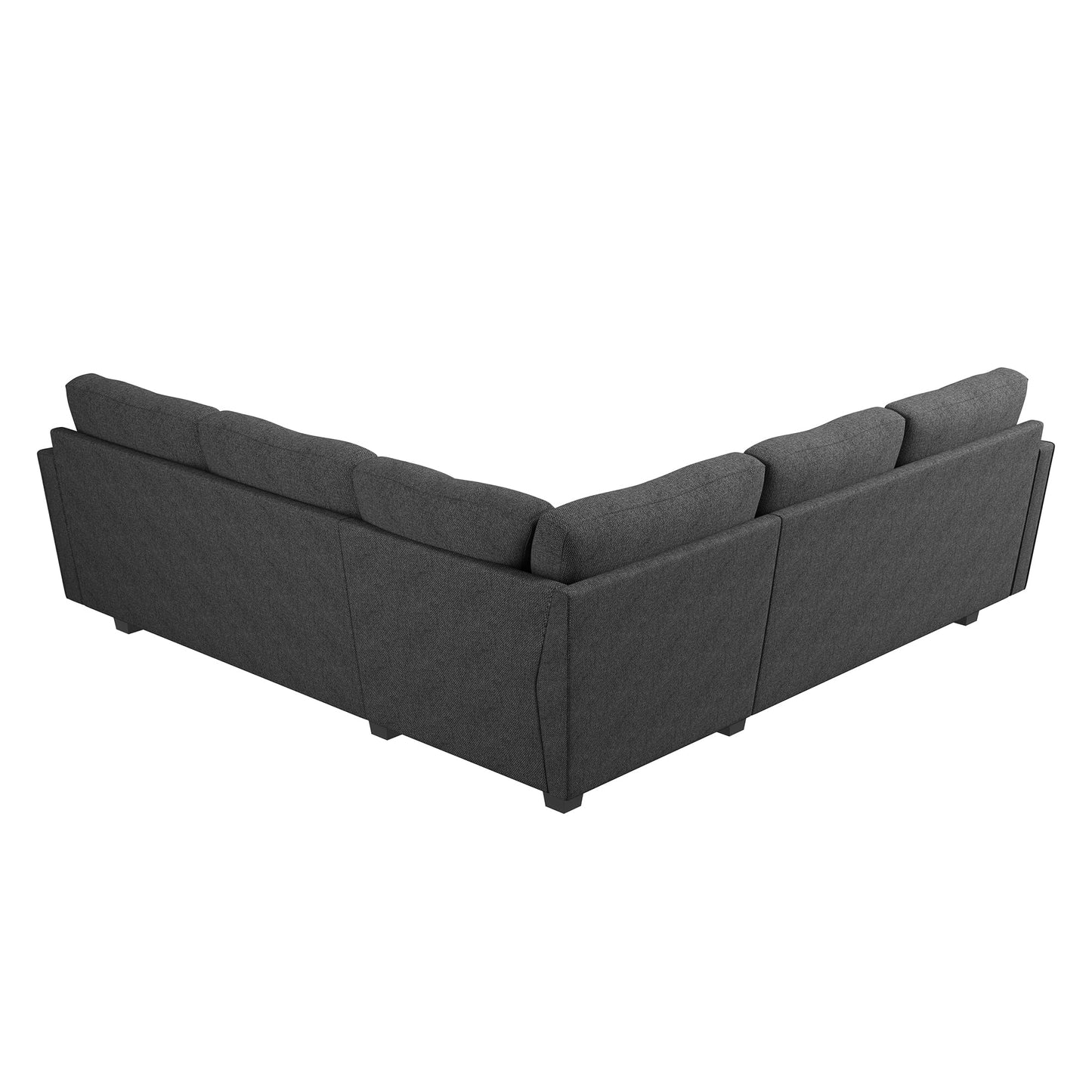 HONBAY Convertible Sectional Sofa L Shaped Couch for Small Apartment Reversible Sectional Couch for Living Room,Dark Grey