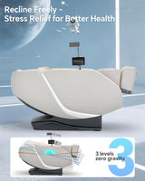 UIIU 4D Smart Massage Chair Full Body Zero Gravity Massage Chair Recliner,15+ Scene-Customized Massage Mode,Dual SL Massage Back Calf Heat Upgraded Animated Touchscreen App Control Large Size Beige UIIU