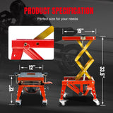 Jack Boss 350 Lbs Motorcycle Lift Jack Table, Hydraulic Foot-Operated Scissor Lift Jack for ATV Dirt Bike, Motorcycle Stand with 4 Wheels Jack Boss