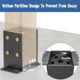 4x4 Post Base 2 Pcs, Heavy Duty Post Anchor with Anti-Corrosive Partition, Inner Size 3.5"x3.5", 13 Gauge Thick Solid Steel, Rust-Proof Powder-Coated Wood Fence Post Brackets for Support Deck, Pergola QZER