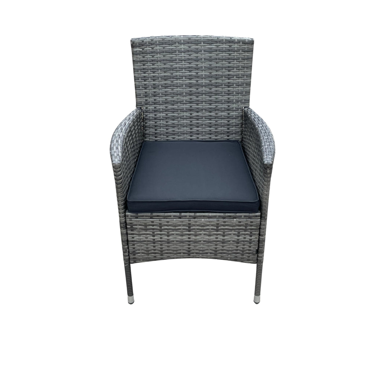 KEIKI 9 Piece Patio Dining Table Outdoor Furniture Set, 8 Wicker Chairs with Cushions & 74.8" Glass Top Dining Table, All Weather Dining Set for Lawn, Garden, Backyard, Poolside, Black & Grey KEIKI