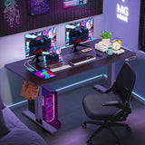 KORGOL Electric Standing Desk 48 x 24 Inches Adjustable Height Sit Stand Up Desk for Home Office Computer Desk Memory Preset with Headphone Hook and Black Frame/Black Top KORGOL