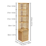 360° Rotating 6-Tier Bamboo Bookshelf with Shutter Door - Stylish Storage Rack for Small Spaces OUKANING