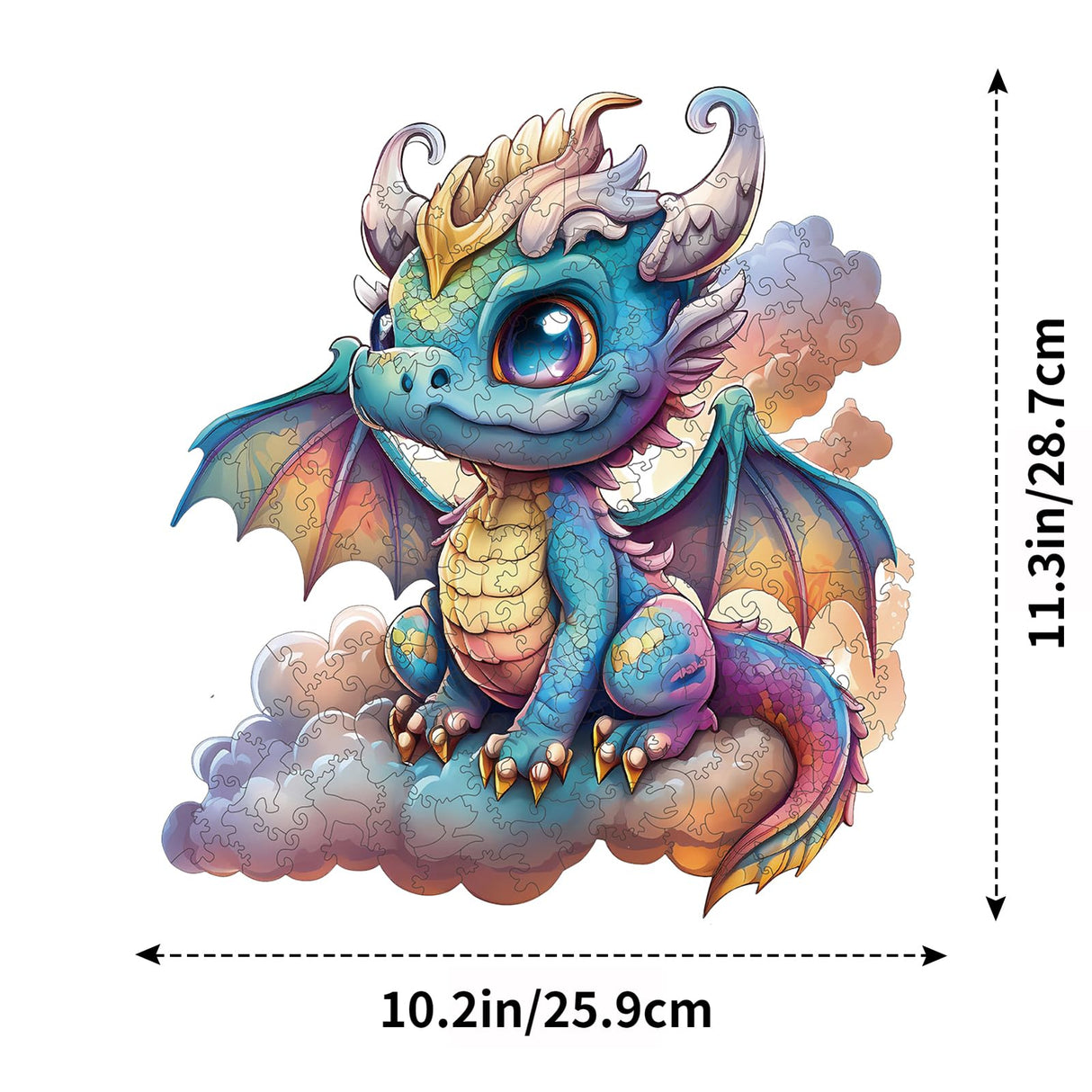 Wooden Puzzle for Adults, 200 Piece Dragon Irregular Animal Shaped Wooden Jigsaw Puzzles, Unique Puzzles for Adults, Creative Gift for Adults WHJSG