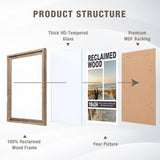 Rustic 12x18 Picture Frame, Reclaimed Barnwood Photo Frame with HD Tempered Glass, Distressed Family Art Gallery Corner, Horizontal and Vertical Wall Mounting Display with Hardware, Set of 1 FLYJOE