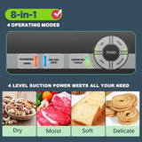 POTANE Precision Vacuum Sealer Machine, Powerful Pro Vacuum Food Sealer, 8-in-1 Easy Presets, 4 Food Modes, Dry&Moist&Soft&Delicate with Starter Kit, Compact Design(Silver) Potane