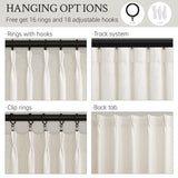 Natural Pinch Pleated Linen Curtains 84 Inch Long 2 Panels for Living Room Bedroom Country Farmhouse Thick Linen Textured Semi Sheer Back Tab Pinch Pleat Hooks Rings Window Curtain Birch Cream 7 FT Drapenova