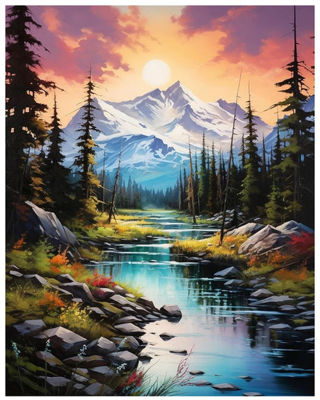 KEUASDV Diamond Painting Kits for Adults, Mountain 5D DIY Diamond Art Kits Full Drill Diamond Dots for Gift Wall Decor and Relaxation Gem Arts 12x16 inch KEUASDV