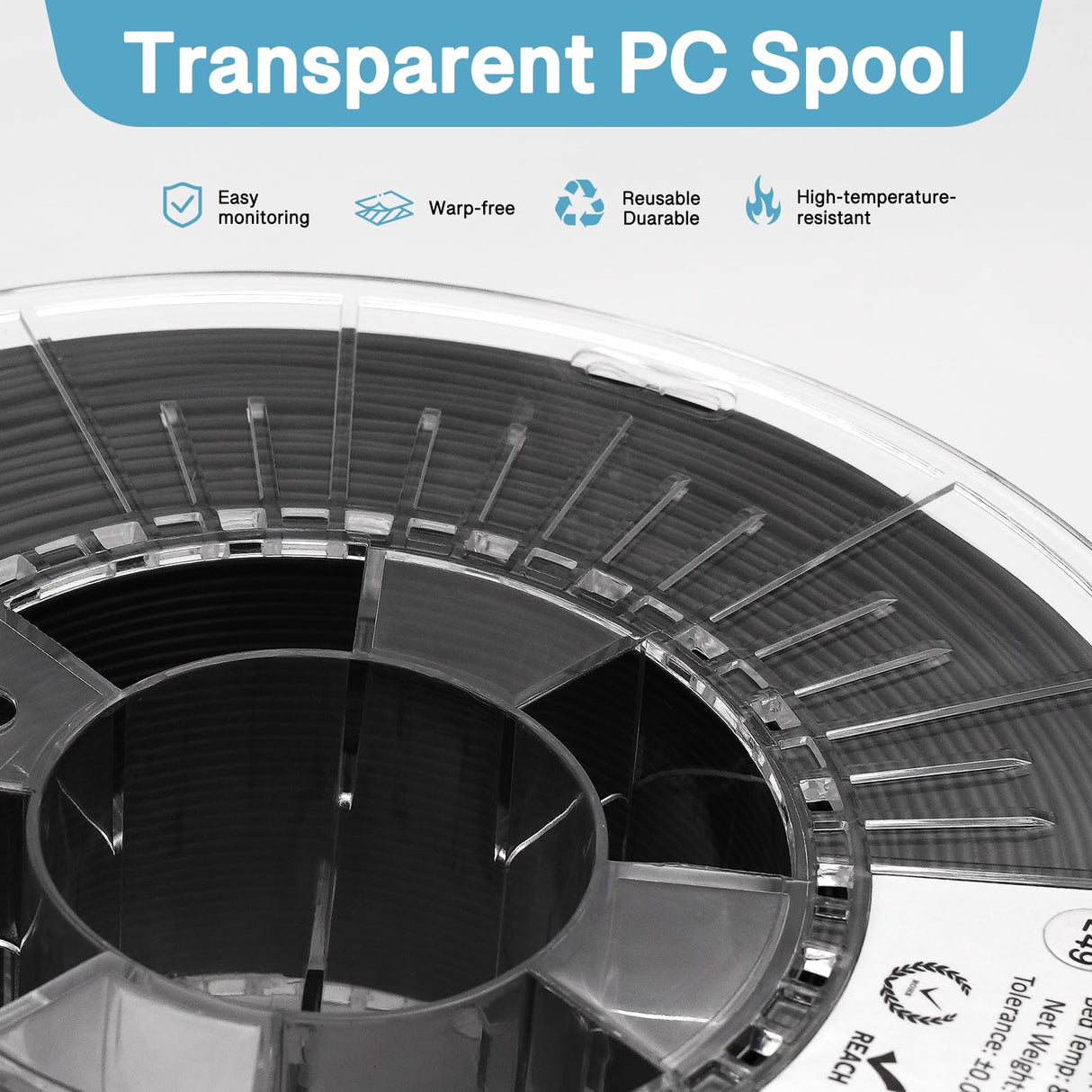 YXPOLYER ABS ESD Safe 3D Printing Filament 1.75mm 1kg Electrostatic Discharge Anti-Static ABS Engineering Industrial-Grade Filament for Electronics Industry with Heat-Resistant PC Spool yxpolyer