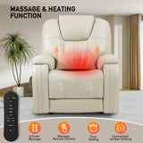 EONIX Triple Motor Lay Flat Power Lift Recliner Chair for Elderly with Adjustable Headrest, 400lbs Electirc Lift Chair for Living Room, Lumbar Pillow, Extended Footrest, Cream White EONIX