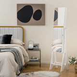 Giantex 12 LED Jewelry Armoire Cabinet with Frameless Full-length Mirror, Standing Jewelry Cabinet Organizer with 16 Lipstick Holders, Large Storage Capacity, 3 Angles Adjustable (White) Giantex