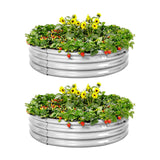 Land Guard Galvanized Raised Garden Bed 2Pcs, Planter Raised Garden Beds Outdoor, Round Clearance Raised Garden Beds for Gardening Vegetables…… Land Guard