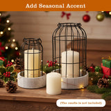 2 Pcs Decorative Candle Lantern, Farmhouse Table Lanterns for Home Decor, Rustic Table Centerpieces for Dining Room, Fireplace Mantle Kitchen Decoration Ubamdom