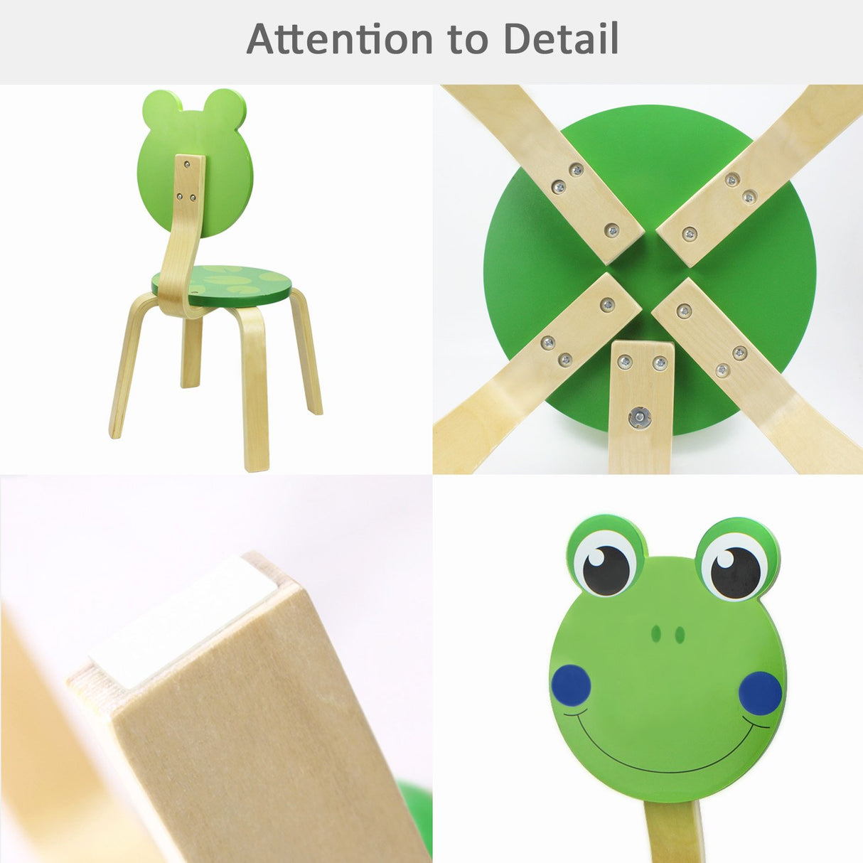 iPlay, iLearn 10 Inch Kids Solid Hard Wood Animal Chair, Stackable Wooden Finished, Preschool, Bedroom, Playroom, Nursery Seat, Frog Furniture Stool for Toddlers, Children, Boys, Girls iPlay, iLearn