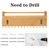 Zhithink Wall Mounted Necklace Hanger, Necklace Holder, Necklace Organizer, Hanging Jewelry Organizer with 30 Hooks, Wall Mounted Jewelry Organizer for Necklace Earrings and Rings(Wood) Zhithink