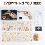 ROKR 3D Wooden Puzzle DIY Building Toys Mechanical Model - Multi-Player Game with Wood Targets &Rubber Bands, Gifts for Adults ROKR