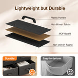 Casaottima Dresser for Bedroom with LED Lights, 9 Drawer Bedroom Dresser with Charging Station, Fabric Dressers & Chest of Drawers with Shelves for Closet, Sturdy Steel Frame Wooden Top, Black Casaottima