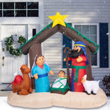 MUMTOP 6 FT Christmas Inflatables Outdoor Decorations - Nativity Scene Nativity Sets Inflatable Outdoor, Built-in LED Light Christmas Blow Up Yard Decorations MUMTOP