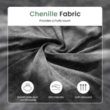 YOUDENOVA 2 Piece Set Comfy Sofa Couch, 3 Seater & Loveseat Sofa with Deep Seats, Modern Sleeper Couch for Living Room, Dark Grey Chenille YOUDENOVA