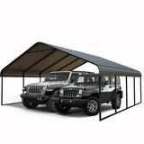 RITERYIFER RV Metal Carport Canopy 20x20 FT Heavy Duty Black Carports Kits for Garage,Aluminum Car Ports 20 FT with Steel Shelter Frame Cover for 2 Car or Boats RITERYIFER