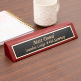 Dayspring Pens Personalized Name Plate Desk Wedge Woodmark Rosewood Desk Wedge with Custom Engraved Name. Premium Office Decor for Desk or Receptionist. Dayspring Pens
