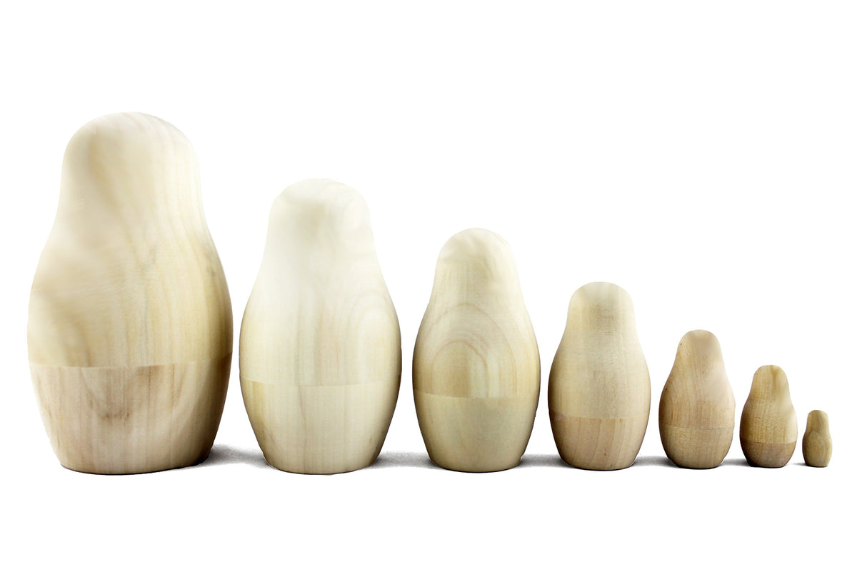 Unpainted Nesting Dolls - DIY 7 Matryoshka Nesting Dolls Blank - DIY Unfinished Blank Doll for Paint Gifts - Make Your Own Doll MATRYOSHKA&HANDICRAFT