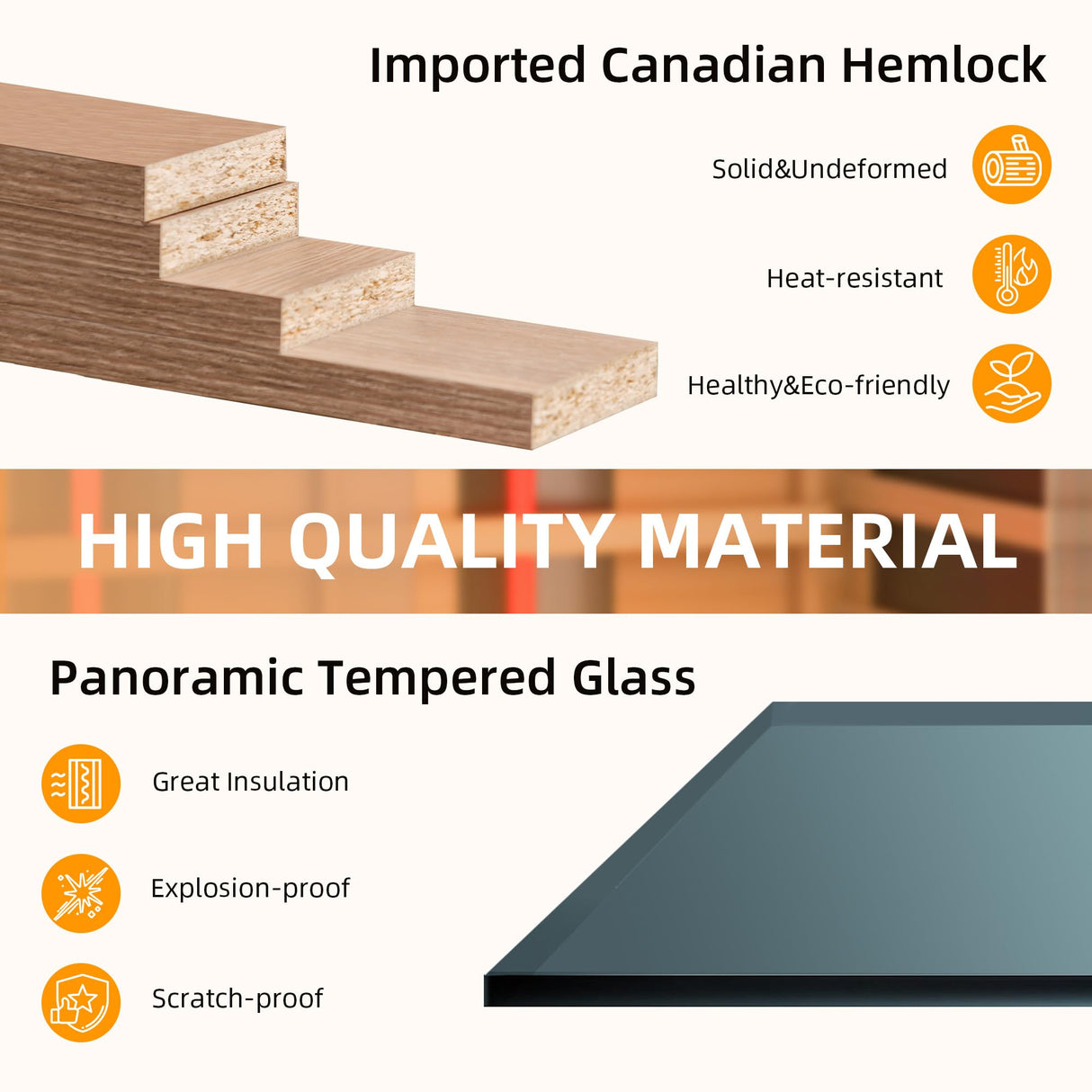 BNEHS Infrared Saunas for Home, Upgraded 1-2 Person Sauna with 10 Minutes Fast Heating,Canadian Hemlock & Tempered Glass BNEHS