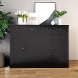 holzart Black Buffet Storage Cabinet with doors and drawers, 49" W Coffee Bar Cabinet, Kitchen Buffet Sideboard for Living Room, Kitchen holzart