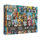 Funny Animal Puzzles 1000 Piece Puzzle for Adults, Pooping Animal Puzzle Jigsaw Puzzles Colorful Puzzle, Lion Elephant Panda Animal Kingdom Puzzle BBOLDIN