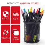 Vitoler Acrylic Paint Markers,18pcs Dual Tip Acrylic Paint Set,Acrylic Paint Marker Pens with Brush Tip and Dot Tip for Painting Rock Diy Crafts Art Supplies Vitoler