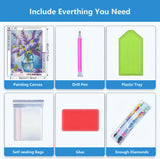 Flower Diamond Arts Kits for Adults-Flowers Diamond Painting Kits for Adults, 5D Vase Diamond Art Kits, DIY Floral Gem Art DIY Crafts Kits Home Wall Decor Gifts 12x16 inch Axquilon