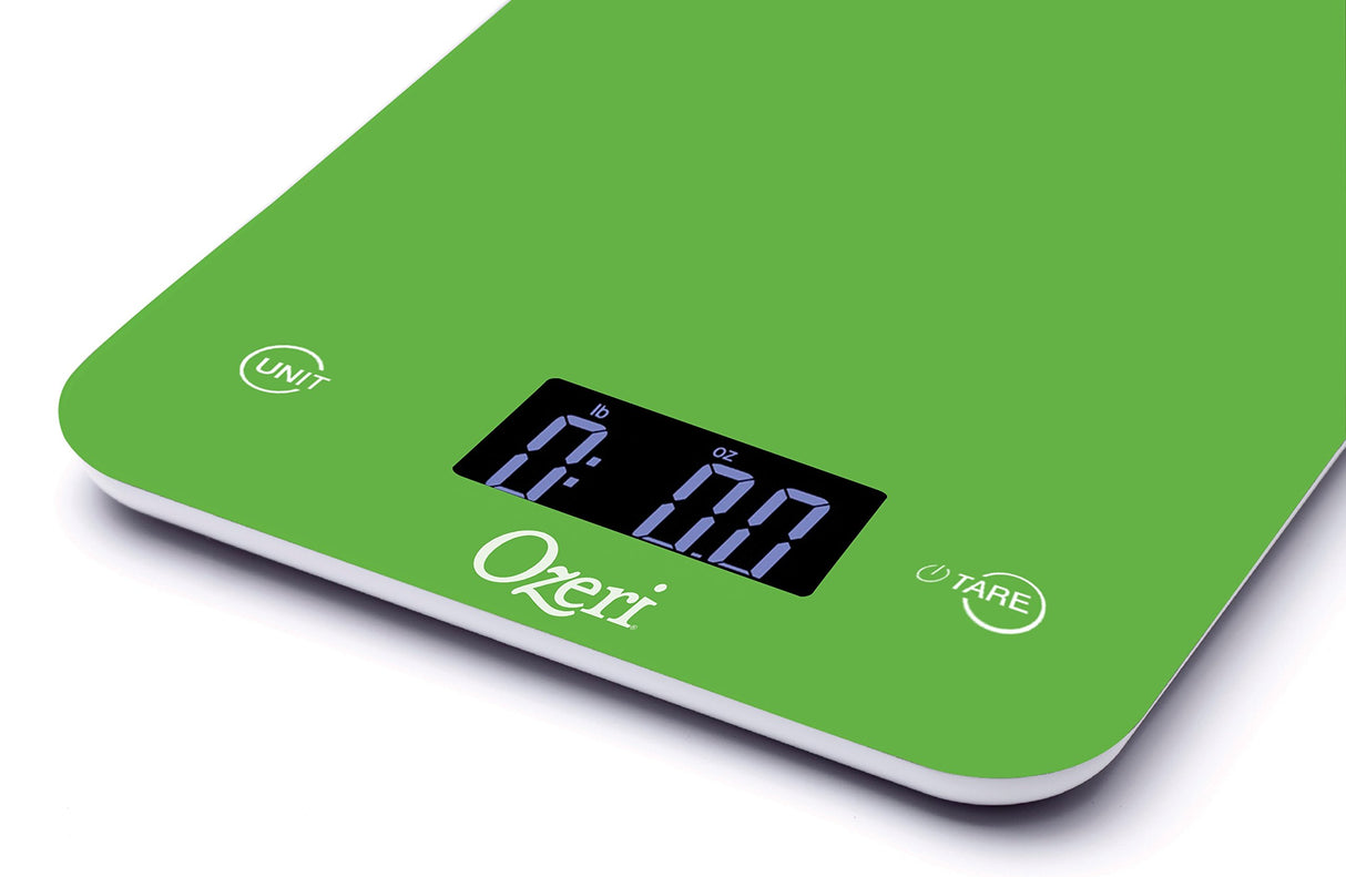 Ozeri Touch Professional Tempered Glass Digital Kitchen Scale, Lime Green Ozeri