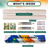 2 Pack Paint by Numbers Kit for Adults Beginner, Boho Green Plant Adult Paint by Number Kits on Canvas, DIY Acrylic Number Painting for Adults for Home Wall Decor Gift 16x20 Inch Possoco