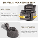 HOMYEDAMIC Recliner Chair Rocker Modern Ergonomic Lounge 360 Degree Swivel Single Sofa Seat Living Room Lounge Recliners on Clearance Foam Filling HOMYEDAMIC