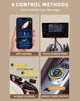 RelaxRelife Full Body Zero Gravity Massage Chair with Body Scan 4D Intelligent Shiatsu Strecth Massage, Back/Leg Heated with AI Voice Control Bluetooth Speaker Airbags SL Track Massage Coffee RelaxRelife