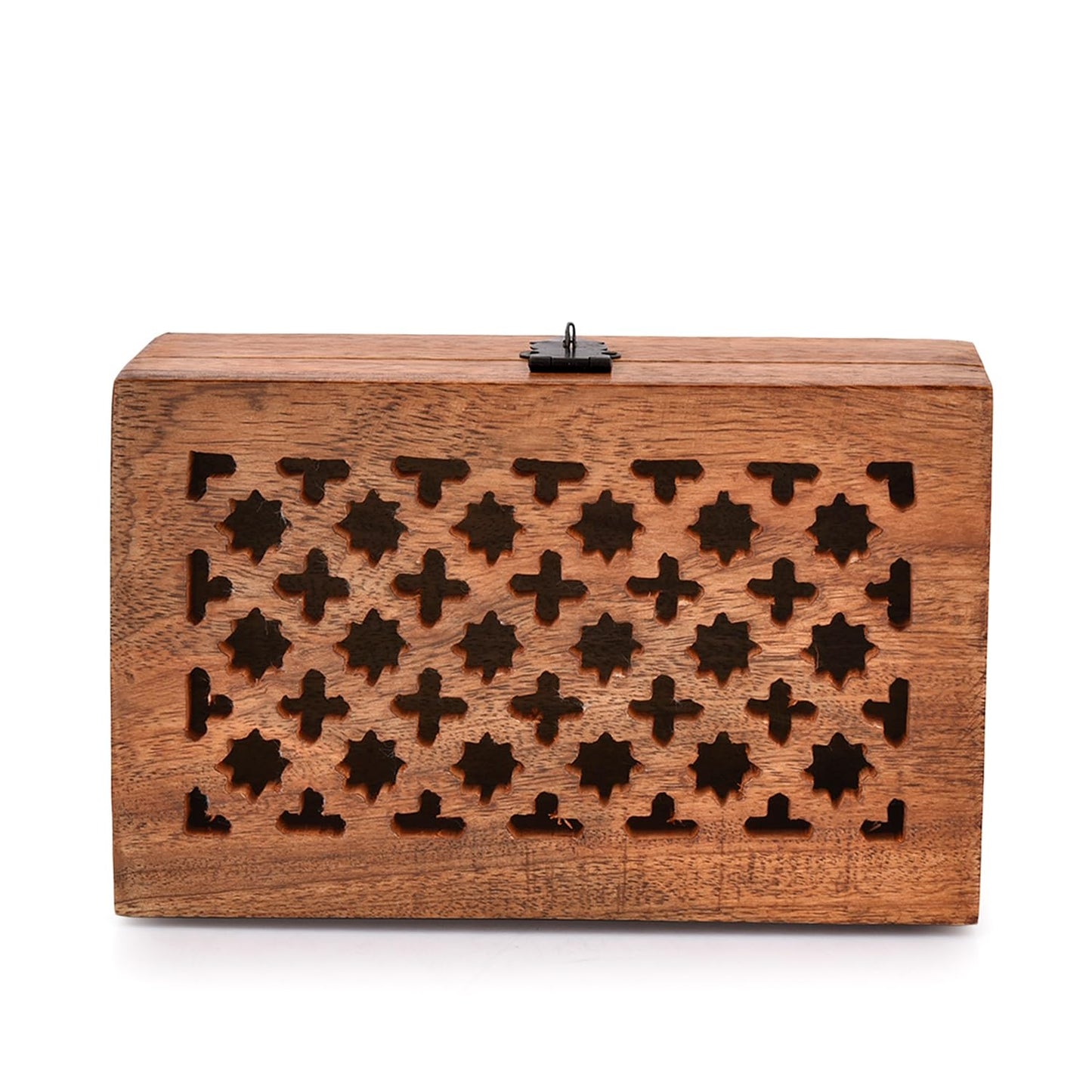 NIRMAN Mango Wood Decorative Wooden Box with Hinged Lid Wooden Storage Box, Decorative Bo xes With Lids (8" x 5" x 3")