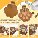 3 Pcs Dog Fur Storage Keychain, Cute Leather Paw Keychain Pet Hair Keepsake Keyring, Unique Memorial Collection Key Chain, Pet Memorial Gifts for Bag Purse Paw Charm Key Holder(Gray,Black,Brown) Treayes