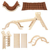 INNOPLAY Large Foldable Toddler Climbing Toys Indoor Jungle Gym, Pikler Triangle Set with Cushion, S-lide and Arch, 7-in-1 Montessori Climbing Set(1.5-6yrs) INNOPLAY