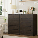 HOSTACK Modern 6 Drawer Dresser for Bedroom, Tall Chest of Drawers with Storage, Large Wood Storage Chest Organizer with Cut-Out Handle, Accent Storage Cabinet for Living Room, Hallway, Dark Brown HOSTACK